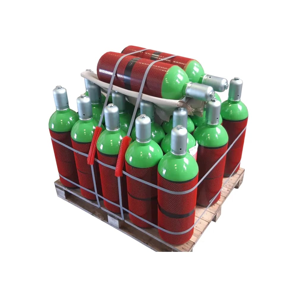 Paleta zelených tlakových lahví DrinkGAS.